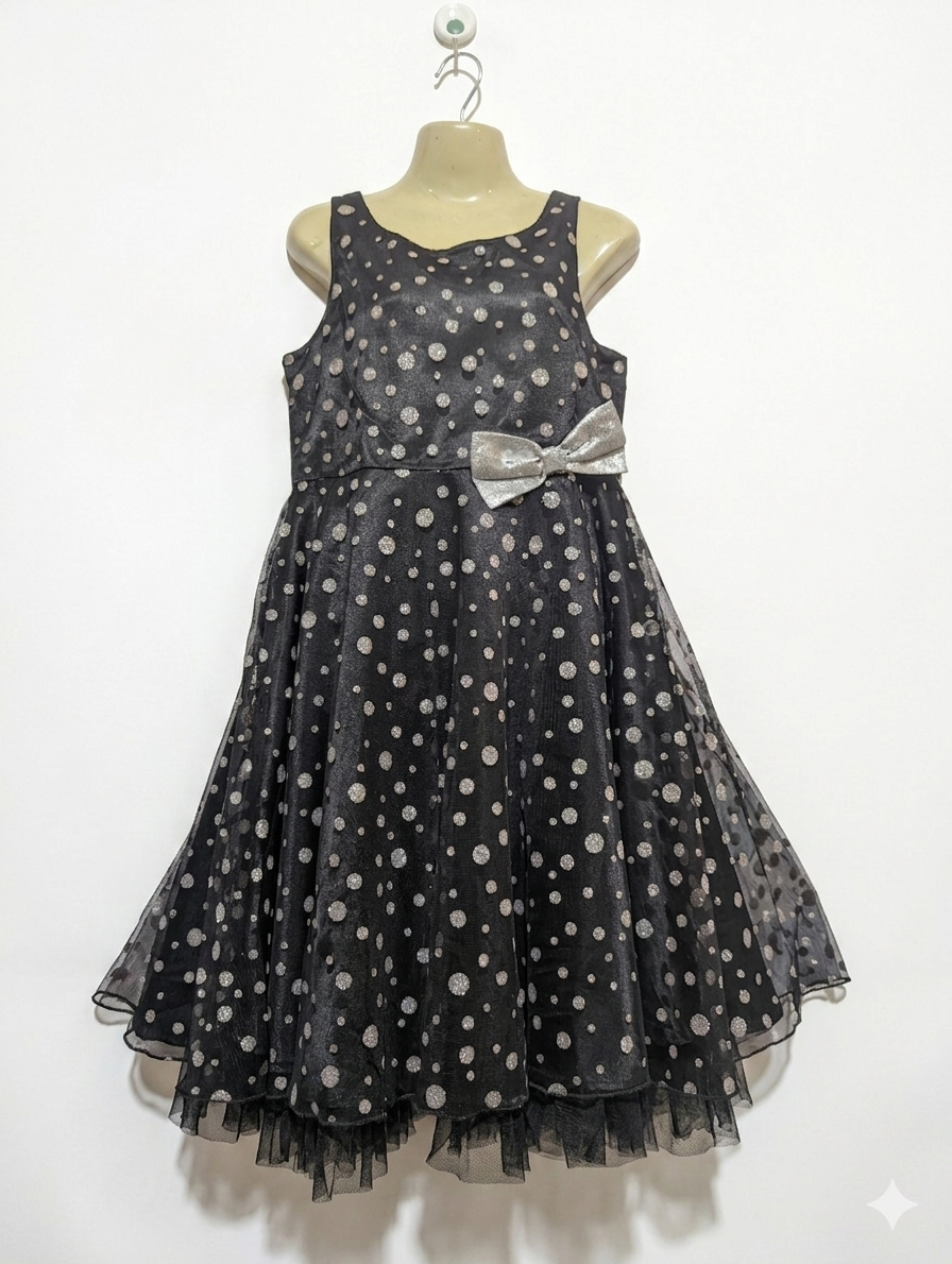 Jenny & Me Girls Black Sparkle Tulle Occasion Dress - Size 16 Estimated Age 14-16 Years AB1