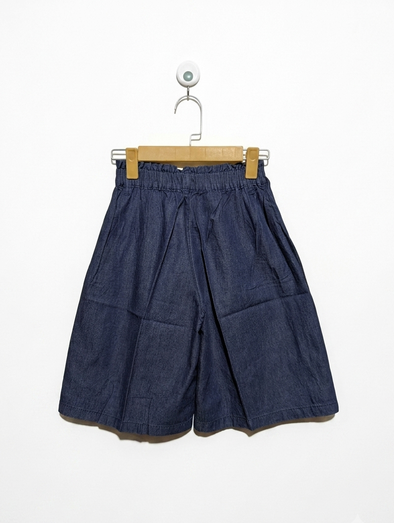 Girls' Stylish Blue Culotte Shorts - Size 130 (Estimated Age 8-9 Years) AB2