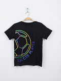 Gémo Boys Charcoal Grey "Soccer Player" Holographic Graphic Tee - Size Estimated Age 10 Years AB2