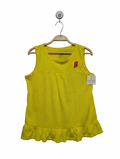 Carter's Girls Bright Yellow Sleeveless Ruffle Hem Tank Top - Size 12 Estimated Age 12 Years AB2