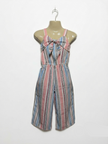 Jenna & Jessie Girls Multi-Color Striped Tie-Front Jumpsuit - Size 7 (Estimated Age 7 Years) AB2