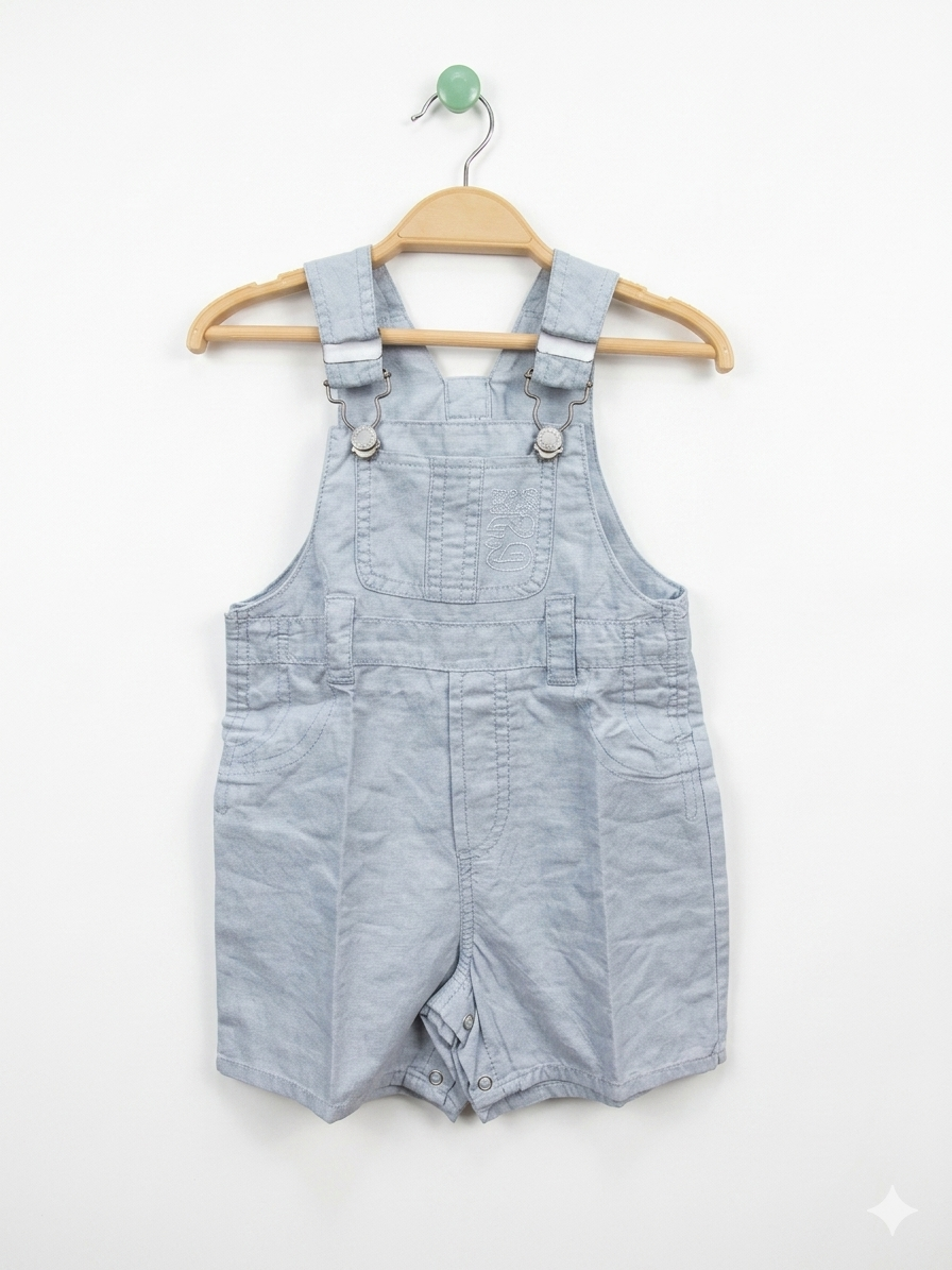 Grain de ble baby clothes, French baby brand, baby boys dungarees 18 months, light blue corduroy shortalls, toddler corduroy romper, designer baby thrift, Tiny Thrift Store inventory.