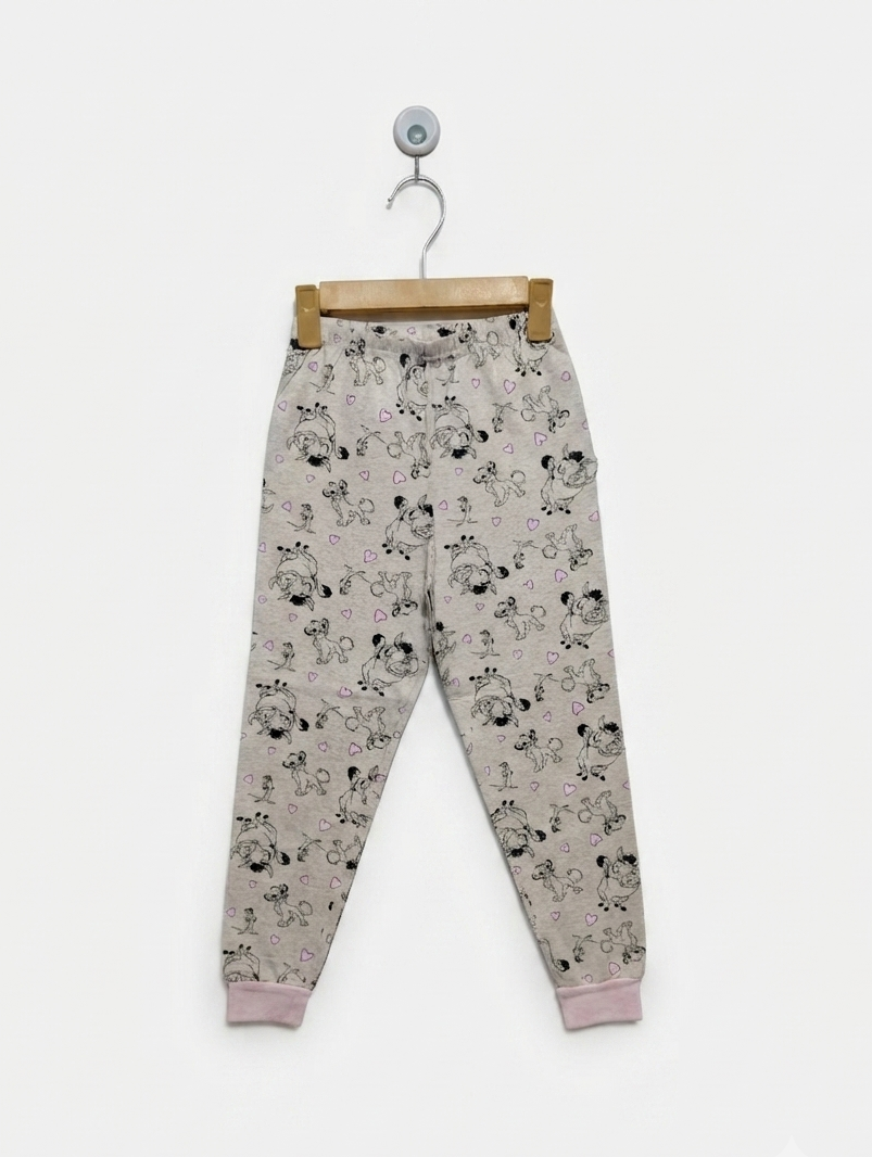 Character.com Girls Beige "The Lion King" Character Print Joggers - Size 6-7 Years Estimated Age 6-7 Years AB2