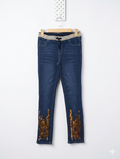 Wonder Nation Girls Dark Wash Sequined Denim Pants - Size XL Estimated Age 14-16 Years AB1