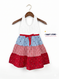 Blueberry Blvd Toddler Girls Americana Tiered Halter Dress - Size 4T AB1