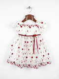 Bonnie Baby Cream Embroidered Rose Party Dress - Size 18M (Fits 1.5 Years Old) AB1