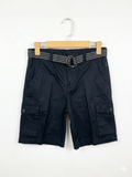 Ring of Fire Boys' Black Belted Cargo Shorts - Size 12 (Estimated Age 11-12Y) AB1