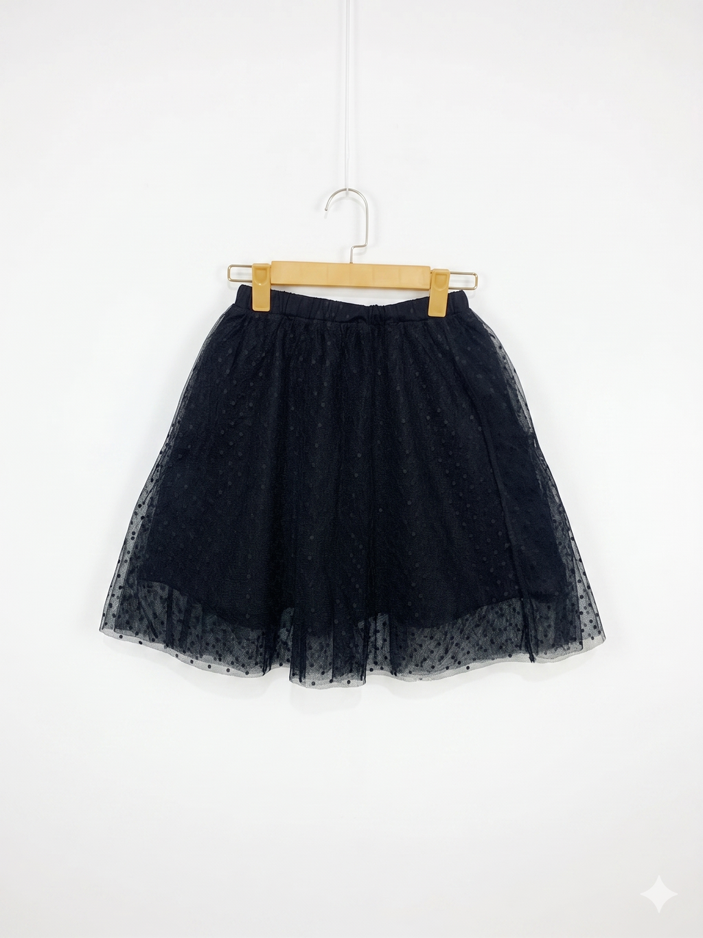 Jenni Girls Black Polka Dot Tulle Tutu Skirt - Size Estimated Age 11-12 Years AB1