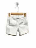 Justice Girls Crisp White Pull-On Denim Shorts with Cuffed Hem - Size Estimated Age 10 Years AB1