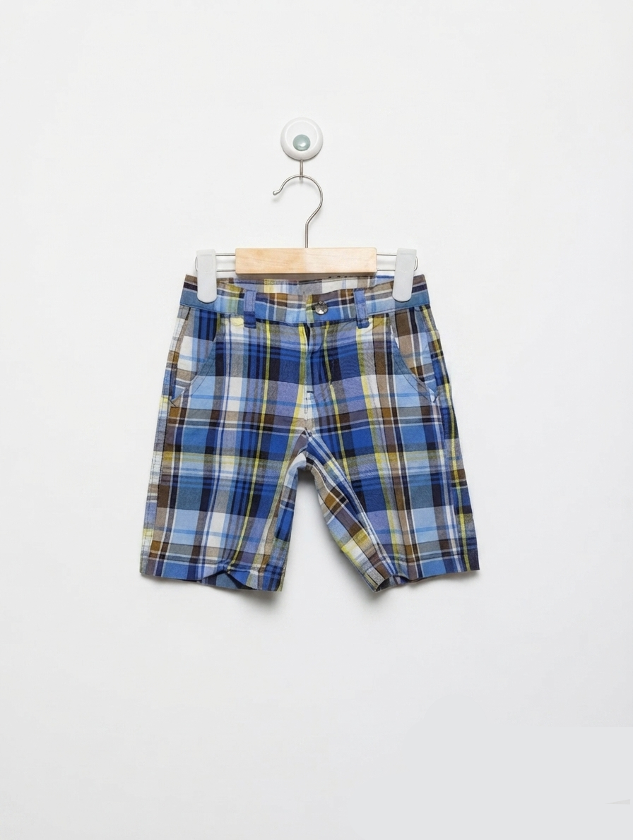 Nautica Boys Blue "Classic Plaid" Dress Shorts - Size 3T (Estimated Age 3 Years) AB2