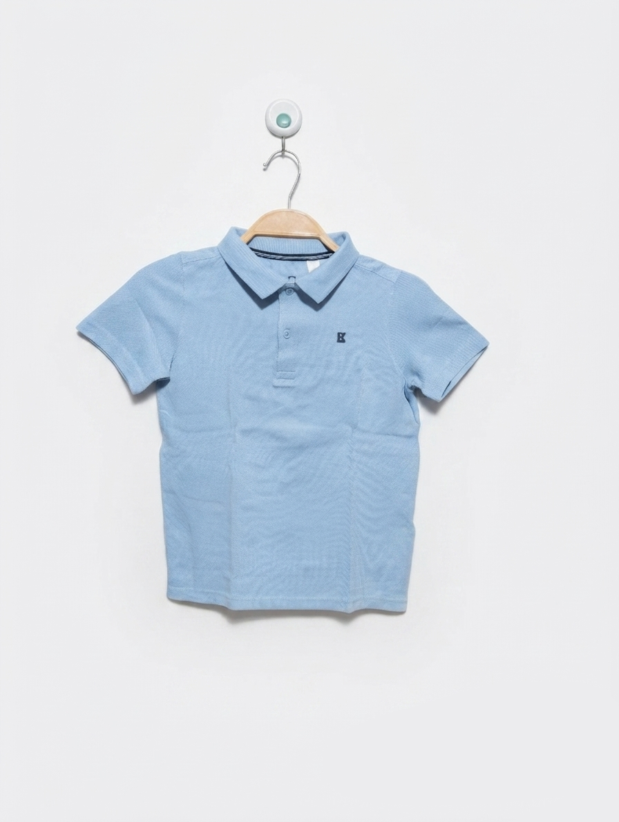 Okaïdi Boys Classic Light Blue Polo Shirt - Size 110 CM (Estimated Age 5 Years) AB2