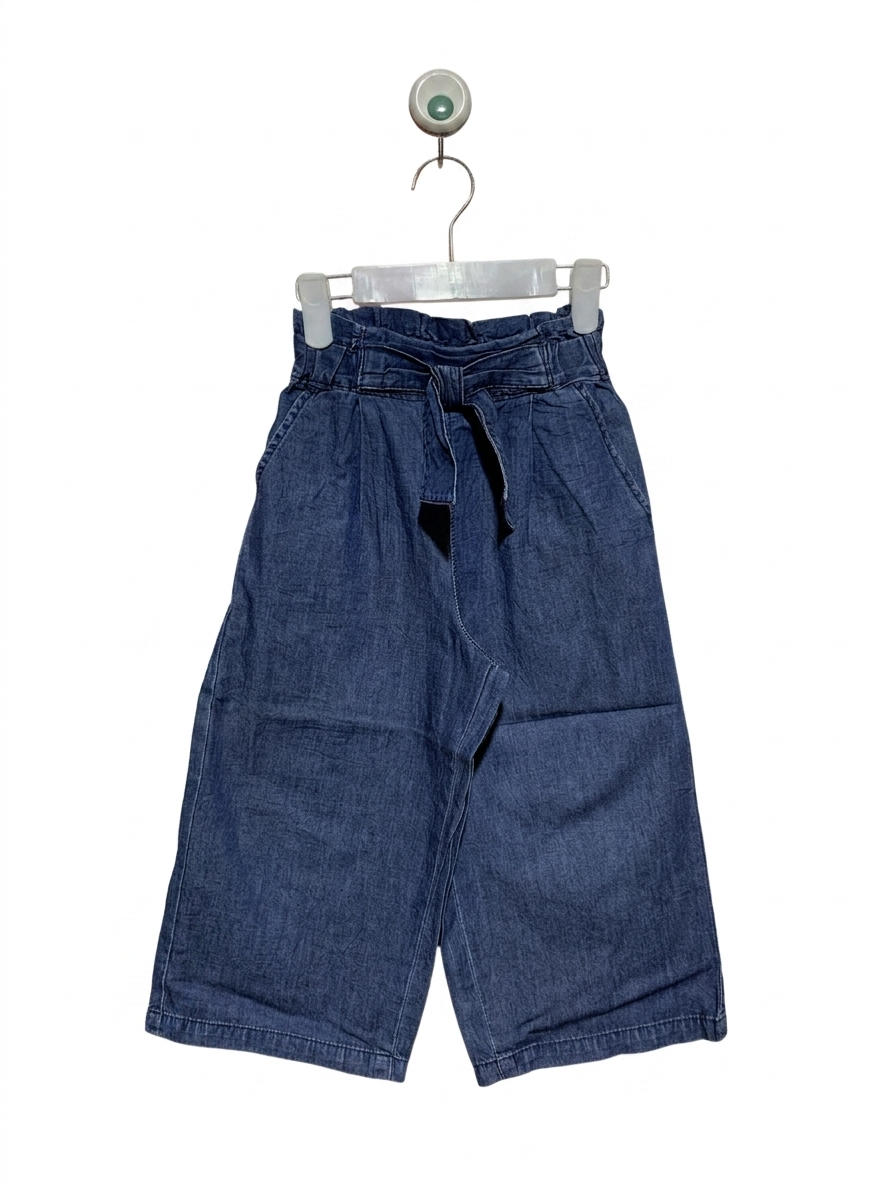 Girls' Japanese Boutique Paperbag Waist Denim Culottes - Size 4-5 Years AB1