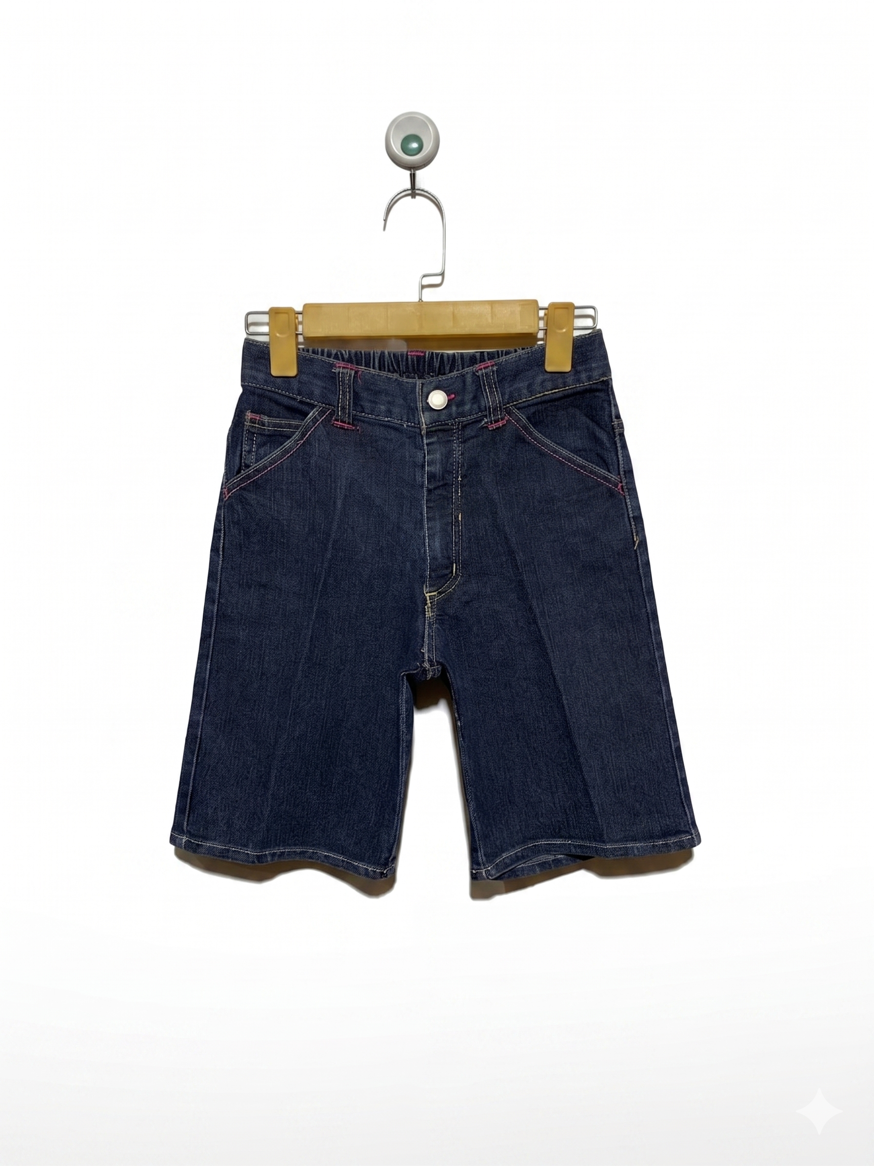 Unbranded Girls Dark Wash Denim Bermuda Shorts - Size 160 (Estimated Age 13-14 Years) AB1