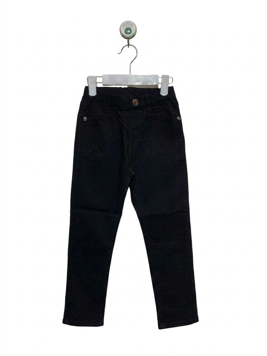 Boys' Essential Black Stretch Skinny Trousers - Size 6–7 Years AB1