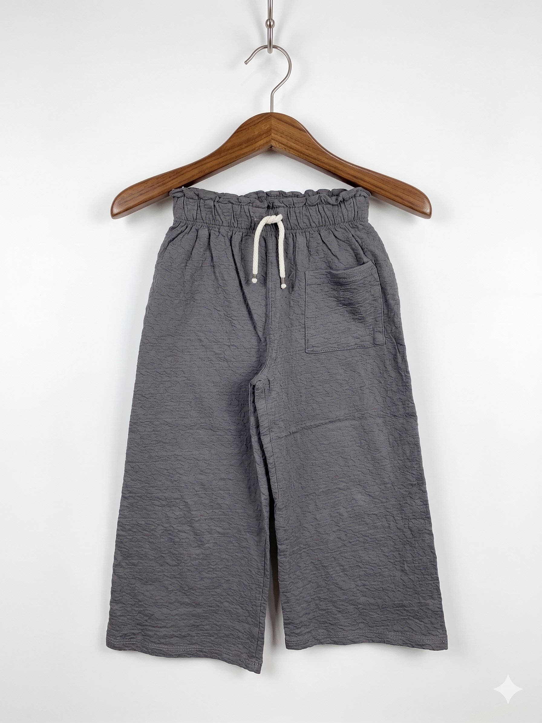 ZARA Kids Charcoal Grey Textured Culotte Pants (Estimated Age 3-4 Years) AB1