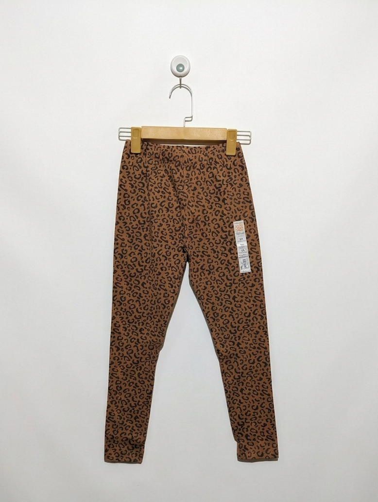 Jumping Beans Girls Brown Leopard Print "Tough Cotton" Leggings - Size 10 Estimated Age 10-12 Years AB2