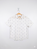 Zara Boys White Snoopy Print Short-Sleeve Button-Down Shirt - Size 13/14 Years (Estimated Age 13-14) AB1