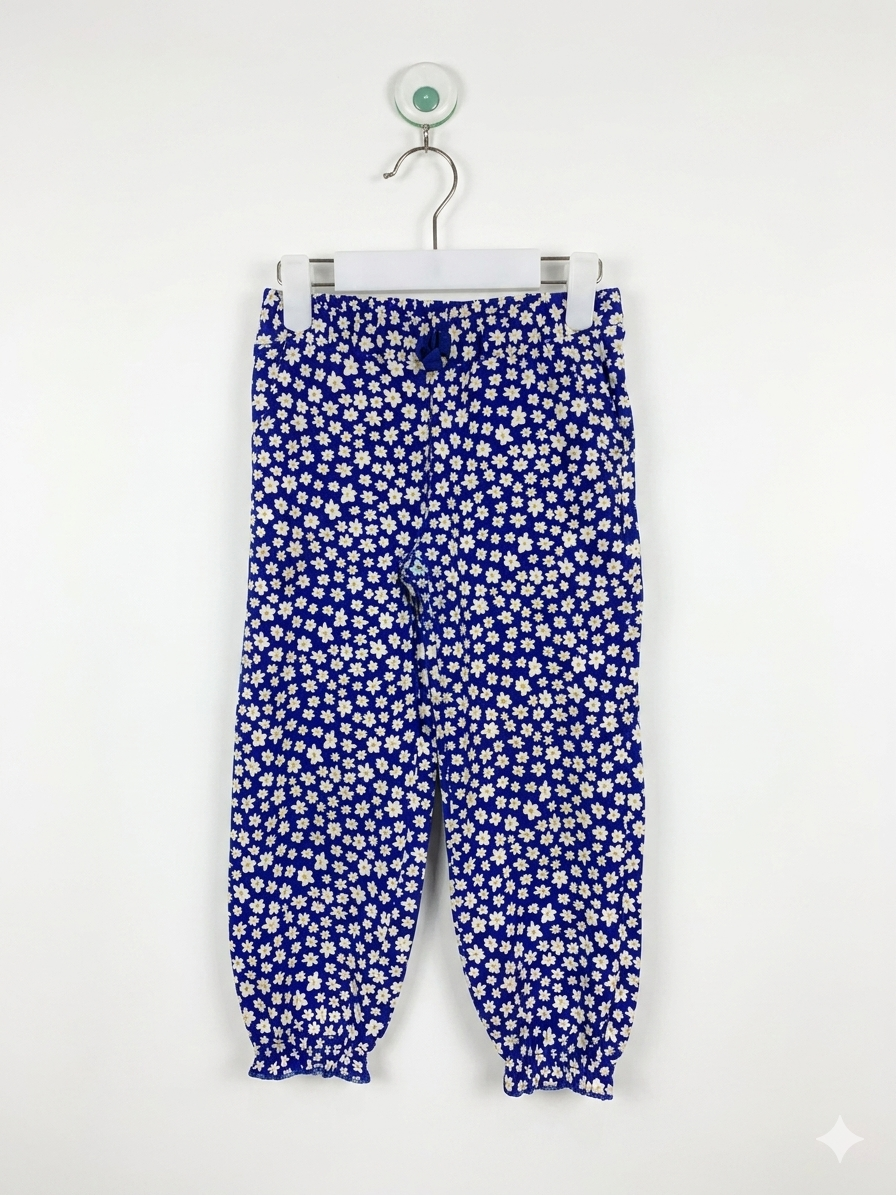 C&A Girls' Royal Blue Daisy Print Harem Pants - Size 5 Years AB1