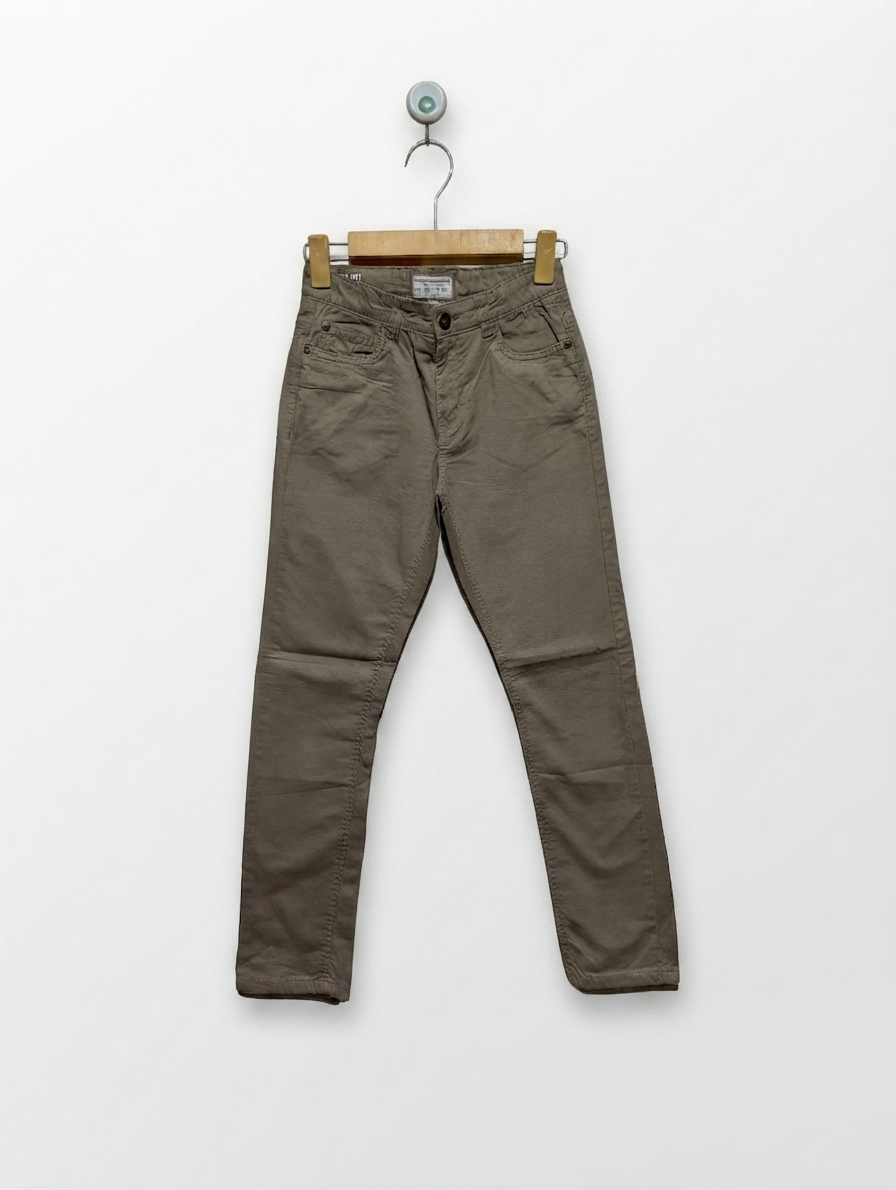 Review For Teens Boys Slim Fit Khaki Trousers - Size 146 Estimated Age 10-11 Years AB2
