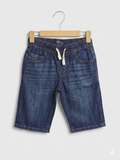 GAP Boys Mid-Wash "Gap For Good" Denim Pull-On Shorts - Size Estimated Age 8-9 Years AB1