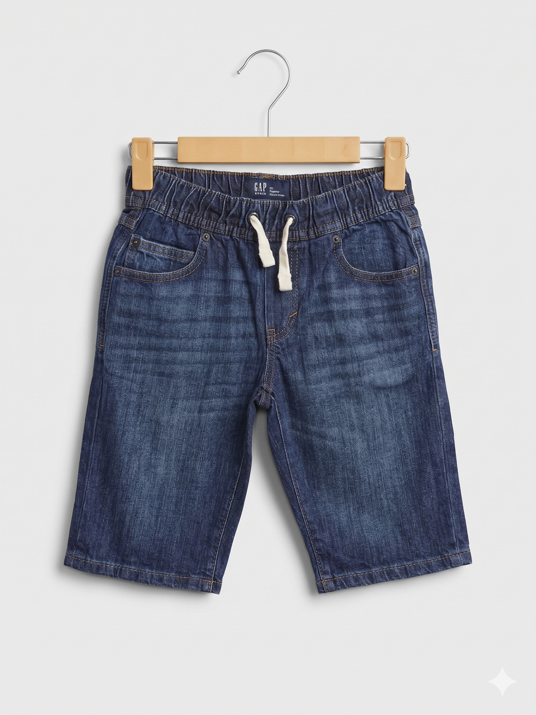 GAP Boys Mid-Wash "Gap For Good" Denim Pull-On Shorts - Size Estimated Age 8-9 Years AB1