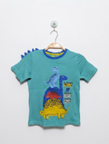 F&F Boys Turquoise "Dino Roar" Graphic T-Shirt - Size 6-7 Years, Estimated Age 6-7 Years AB2