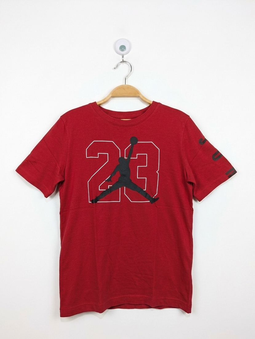 Jordan Boys Red "23" Graphic Tee - Size M (10-12 Years) Estimated Age 10-12 Years AB2