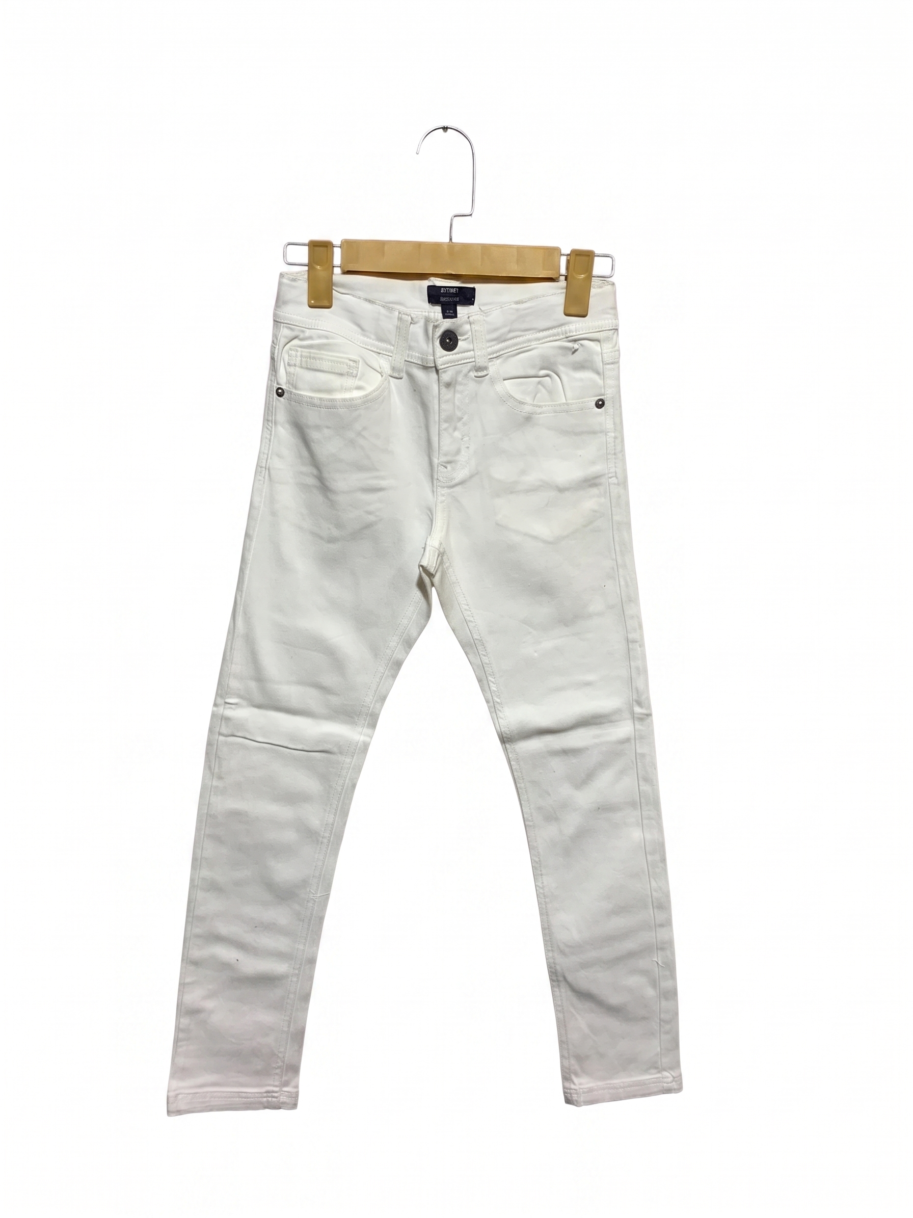 Kiabi Girls Crisp White "Skinny Fit" Denim Jeans - Size Estimated Age 10 Years AB1
