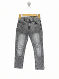 Wonder Nation Boys Grey Acid Wash "Slim" Distressed Denim Jeans - Size Estimated Age 10 Years AB1