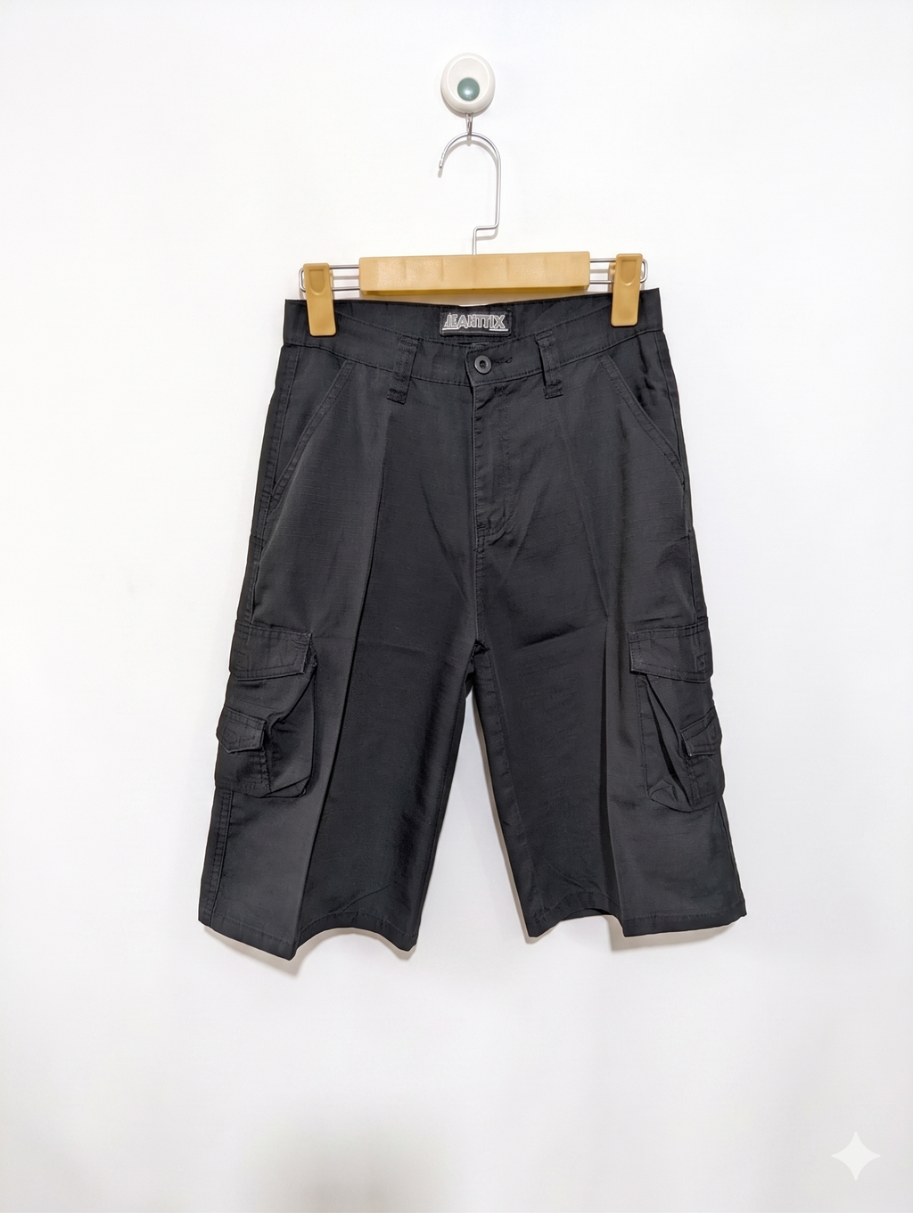 Jeanetix Boys Charcoal Black Ripstop Cargo Shorts - Size 14 (Estimated Age 13-14 Years) AB1