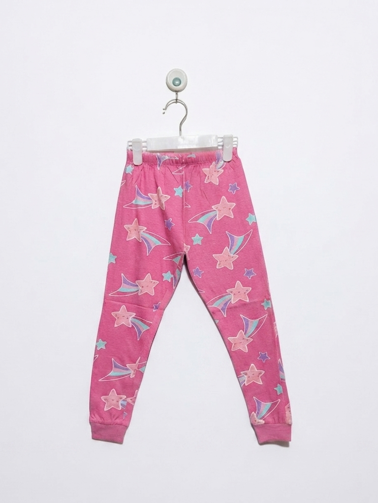 KIDS Girls Pink "Shooting Star" Leggings - Size 5-6Y Estimated Age 5-6 Years AB2