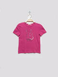 Kids Girls Fuchsia Pink "Always Together" Graphic Tee - Size 122/128 (Estimated Age 7-8 Years) AB2