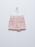 Faded Glory Girls Pink & Green Plaid Bow Shorts - Size Estimated Age 12 Months AB2