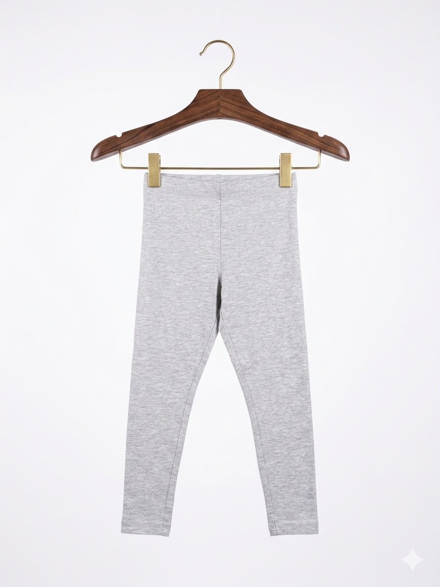 Primark Cares Girls' Heather Grey Essential Leggings - Size 5-6 Years AB1