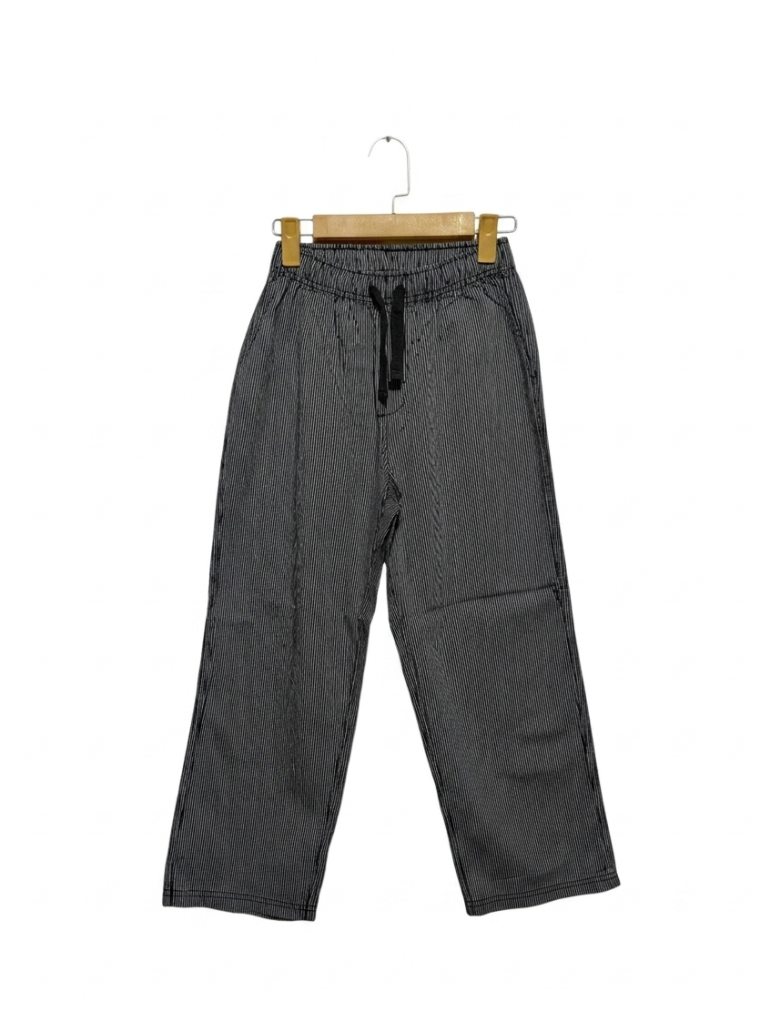 H&M Boys Black & White Striped Casual Trousers - Size 146/152 (Estimated Age 10-12 Years) AB2
