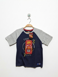 Disney Pixar Boys "Lightning McQueen" Navy & Grey Graphic Tee - Size 8 Estimated Age 7-8 Years AB2