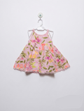 Cat & Jack Girls Pink "Pink Admirer" Floral Tropical Sundress - Size Estimated Age 9-12 Months AB2