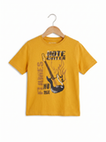 Inextenso Boys Mustard Yellow "Rock Guitar & Flames" Organic Cotton Tee - Size 8 (119-131cm) AB1