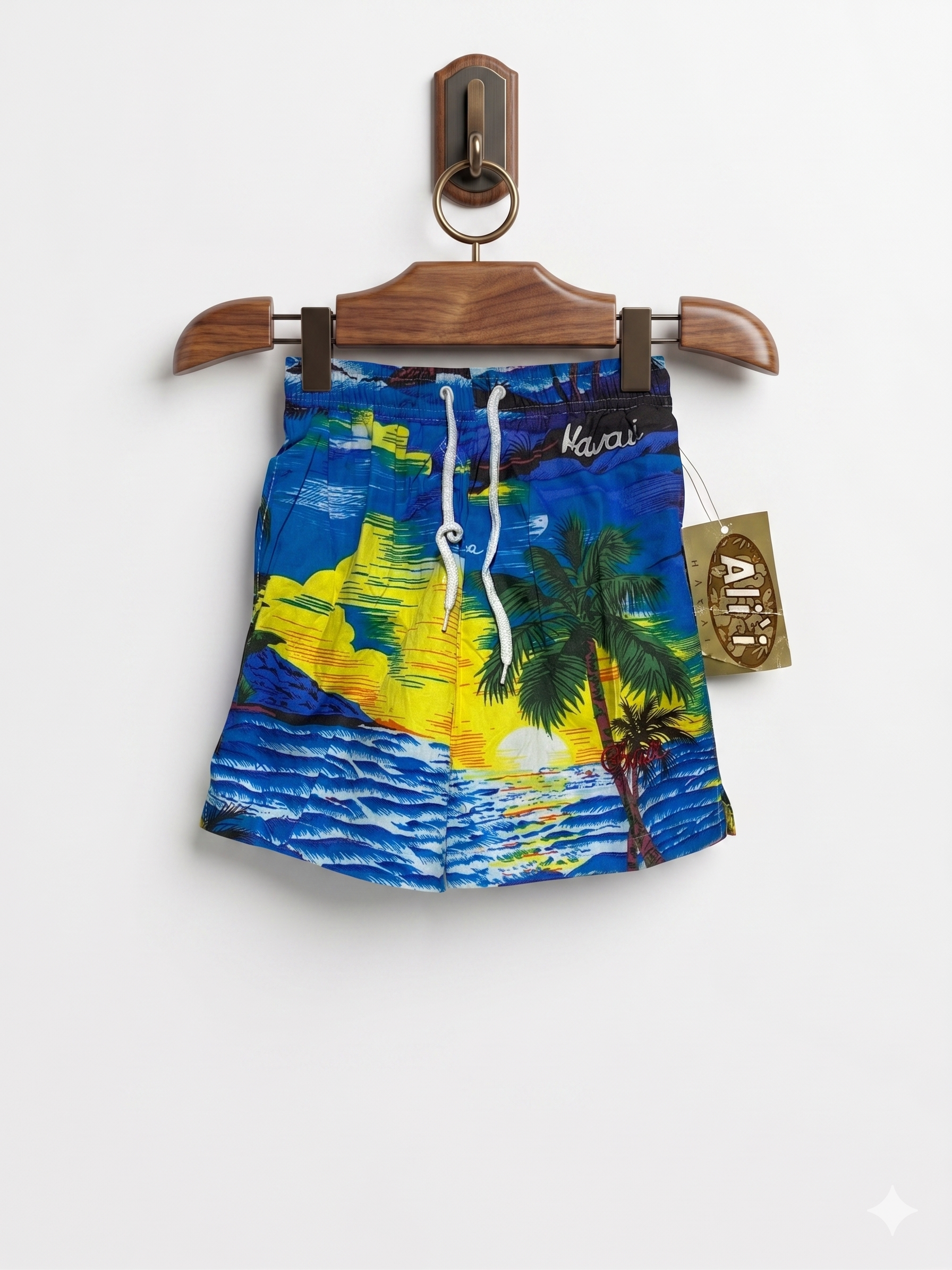 Ali'i Hawaii Boys Tropical Island Sunset Swim Shorts - Size XS AB1