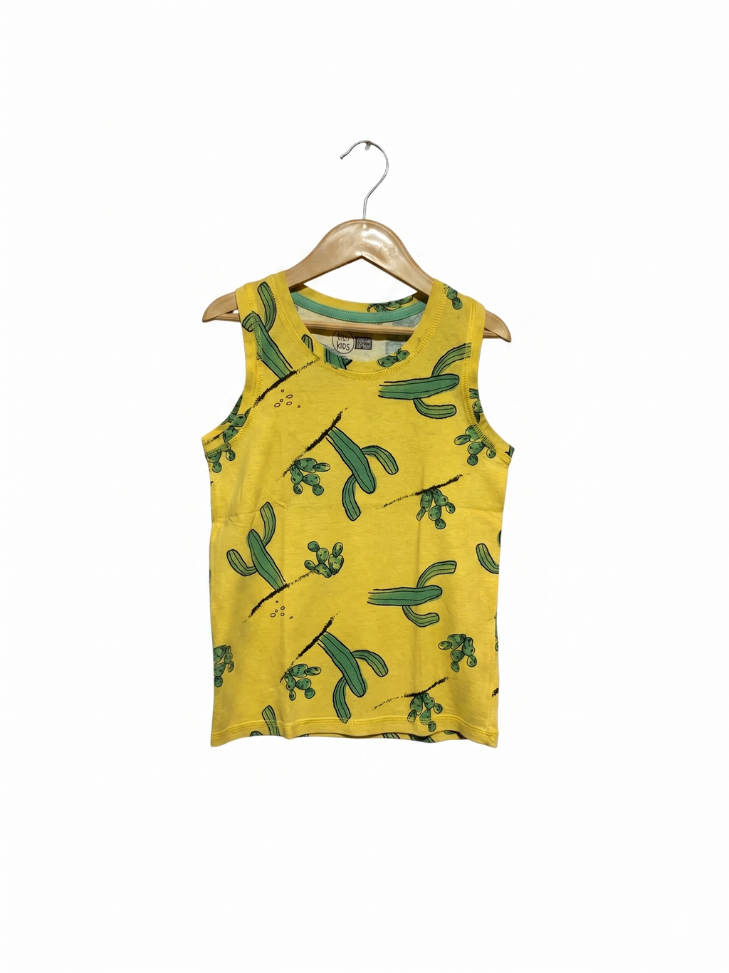 Little Kids Boys Yellow Cactus Print Sleeveless Tank Top - Size 6-7 Yrs AB1
