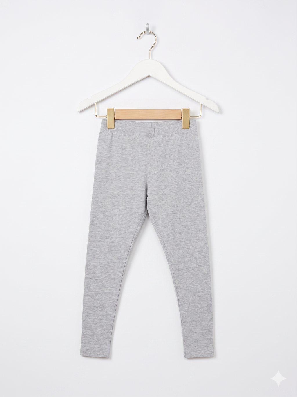 Pocopiano Girls Heather Grey Soft Knit Basic Leggings - Size Estimated Age 12Y AB1