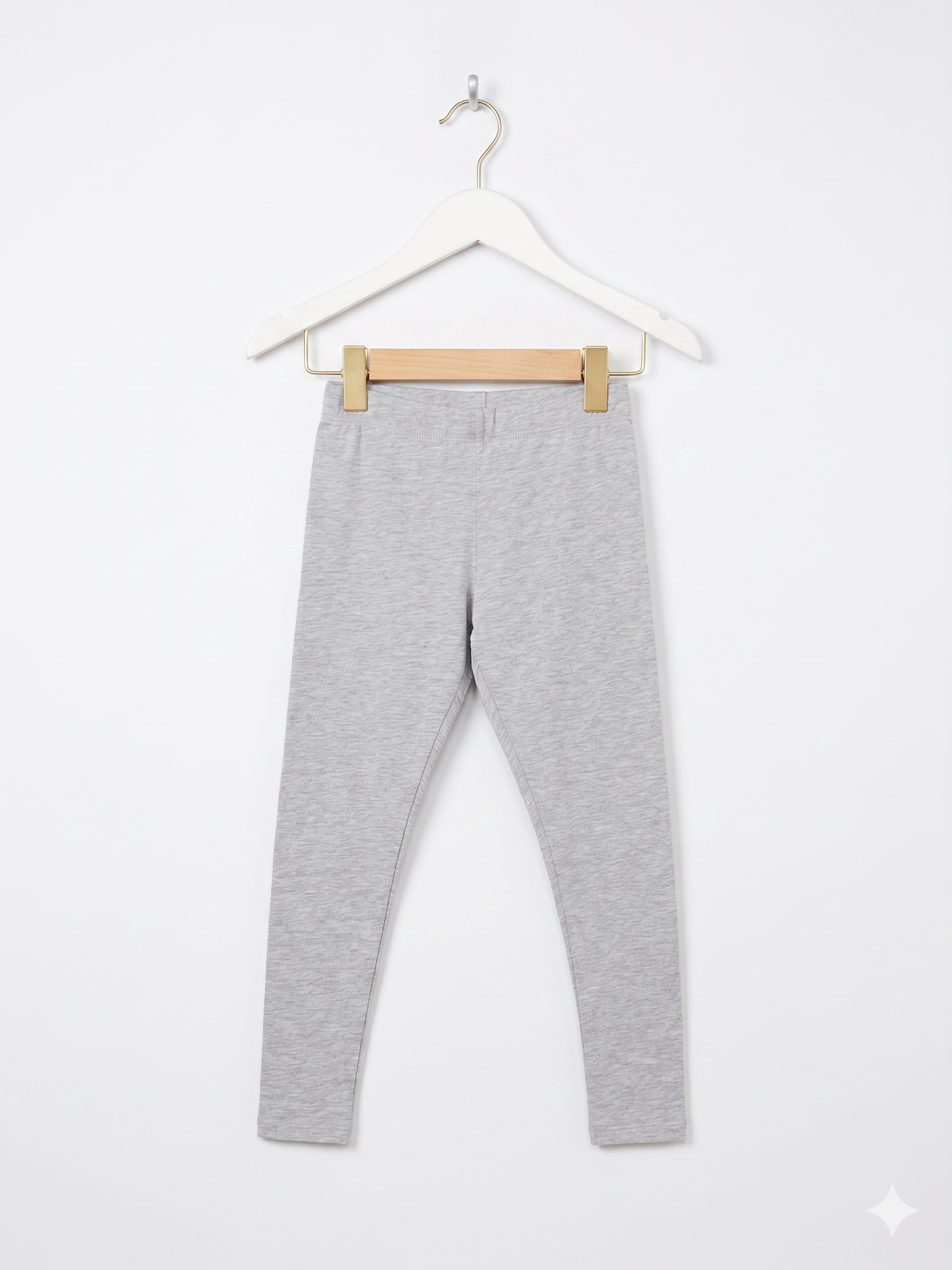 Pocopiano Girls Heather Grey Soft Knit Basic Leggings - Size Estimated Age 12Y AB1