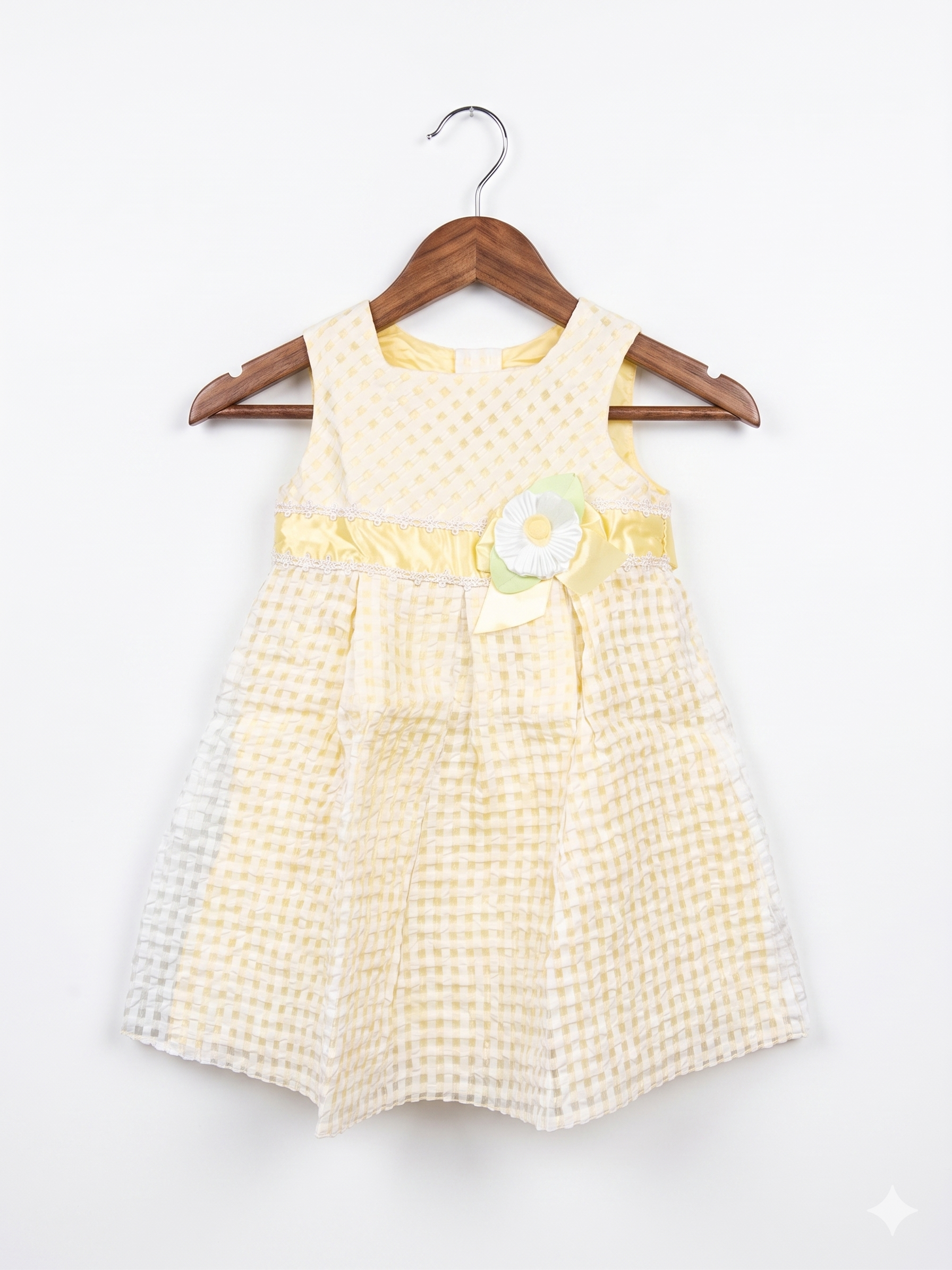Disney Toddler Girls Yellow Seersucker Party Dress - Size 2-3 Years AB1