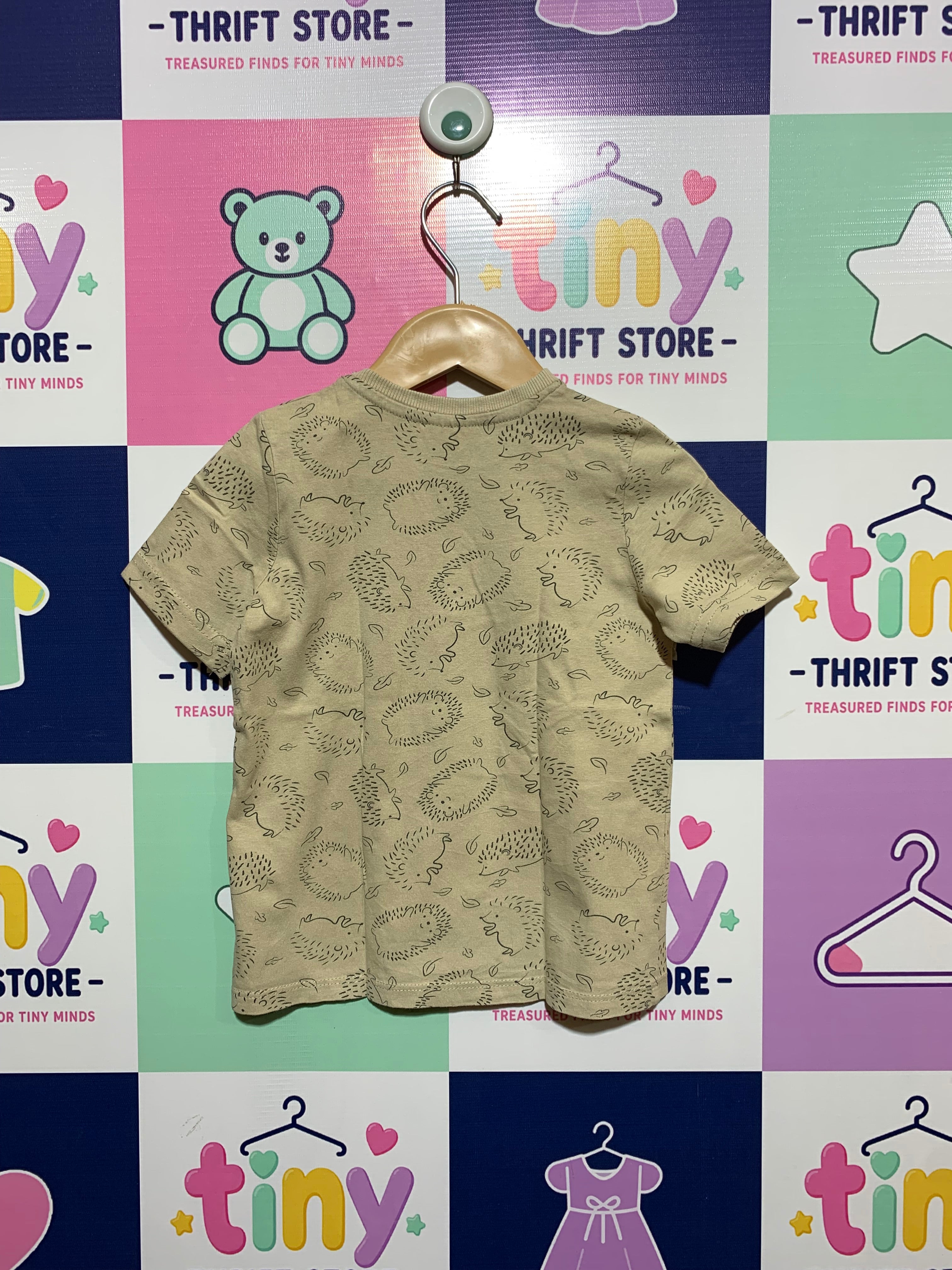 So Cute Toddler Boys Organic Cotton Hedgehog Print Tee - Size 2-3 Years AB1