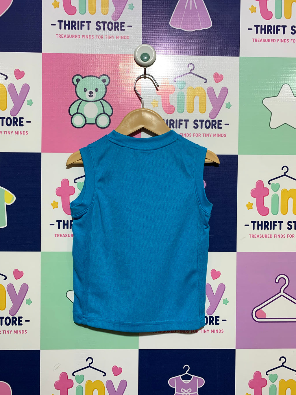 Kids' Blue "01 SPORTS" Performance Tank Top - Size 98cm AB1