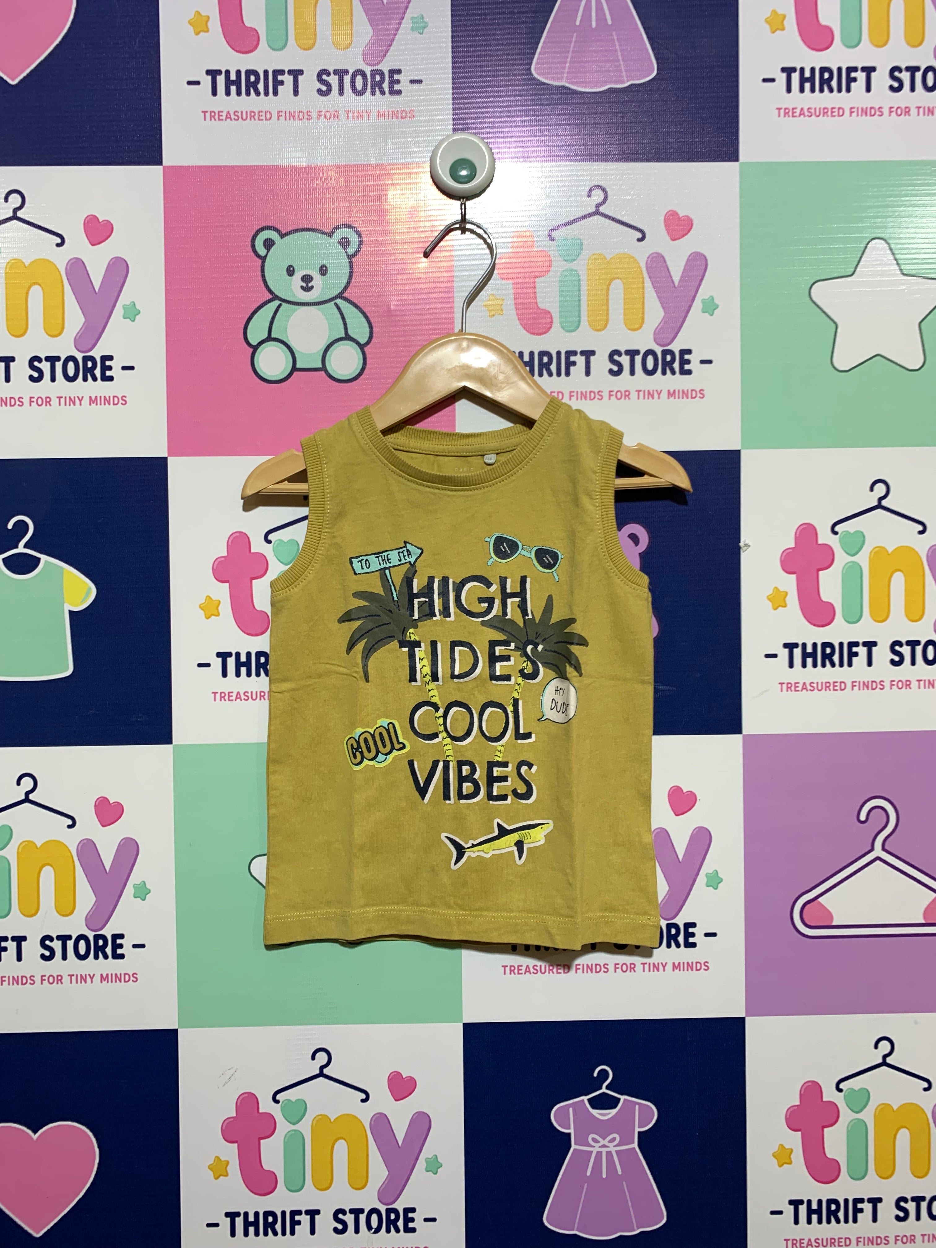 Name It "Basic Needs" Toddler Boys Organic Cotton Beach Tank Top - Size 1-1.5 Years AB1