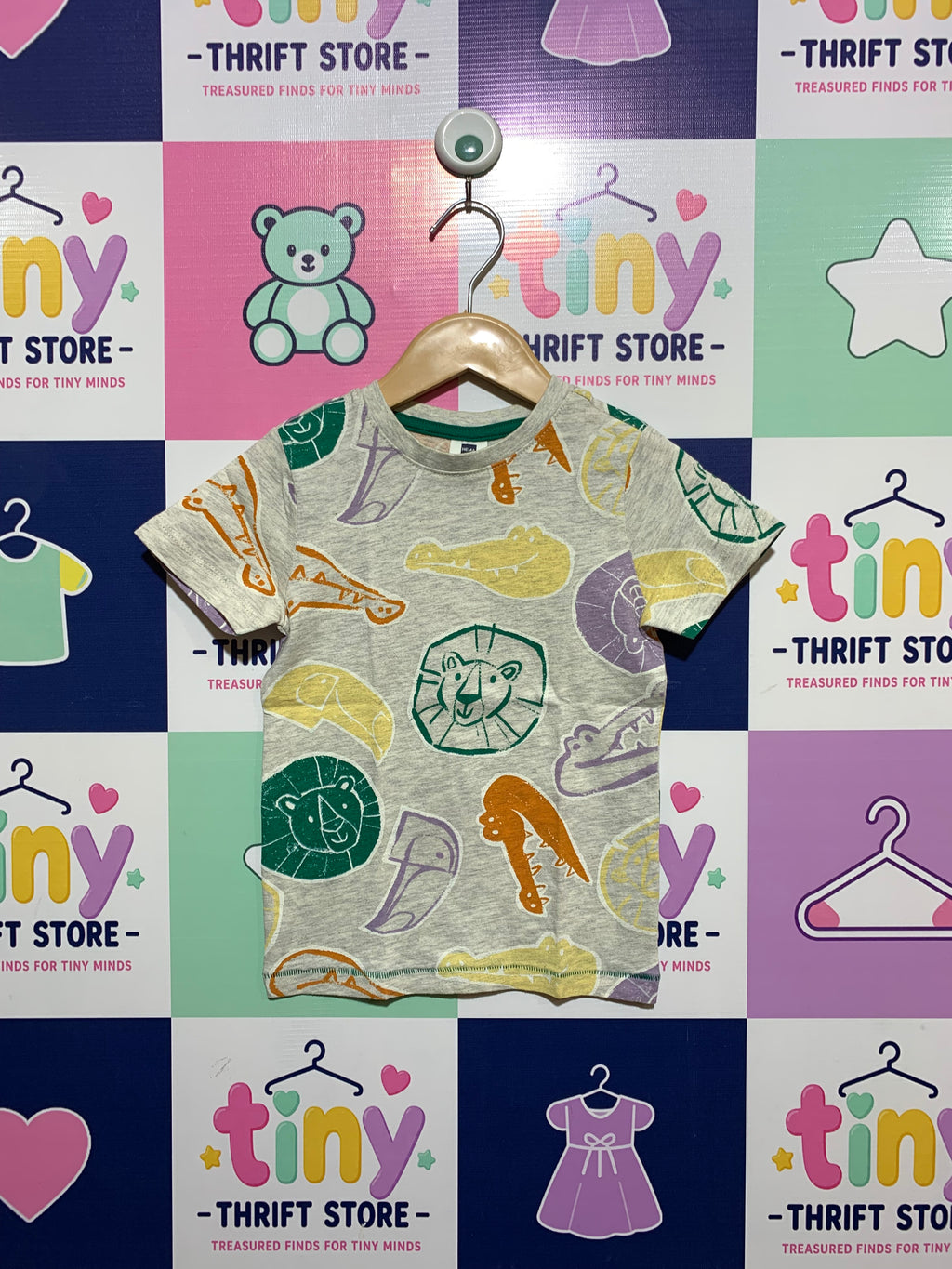 HEMA Kids Multi-Animal Graphic Tee - Size 3-4 Years AB1