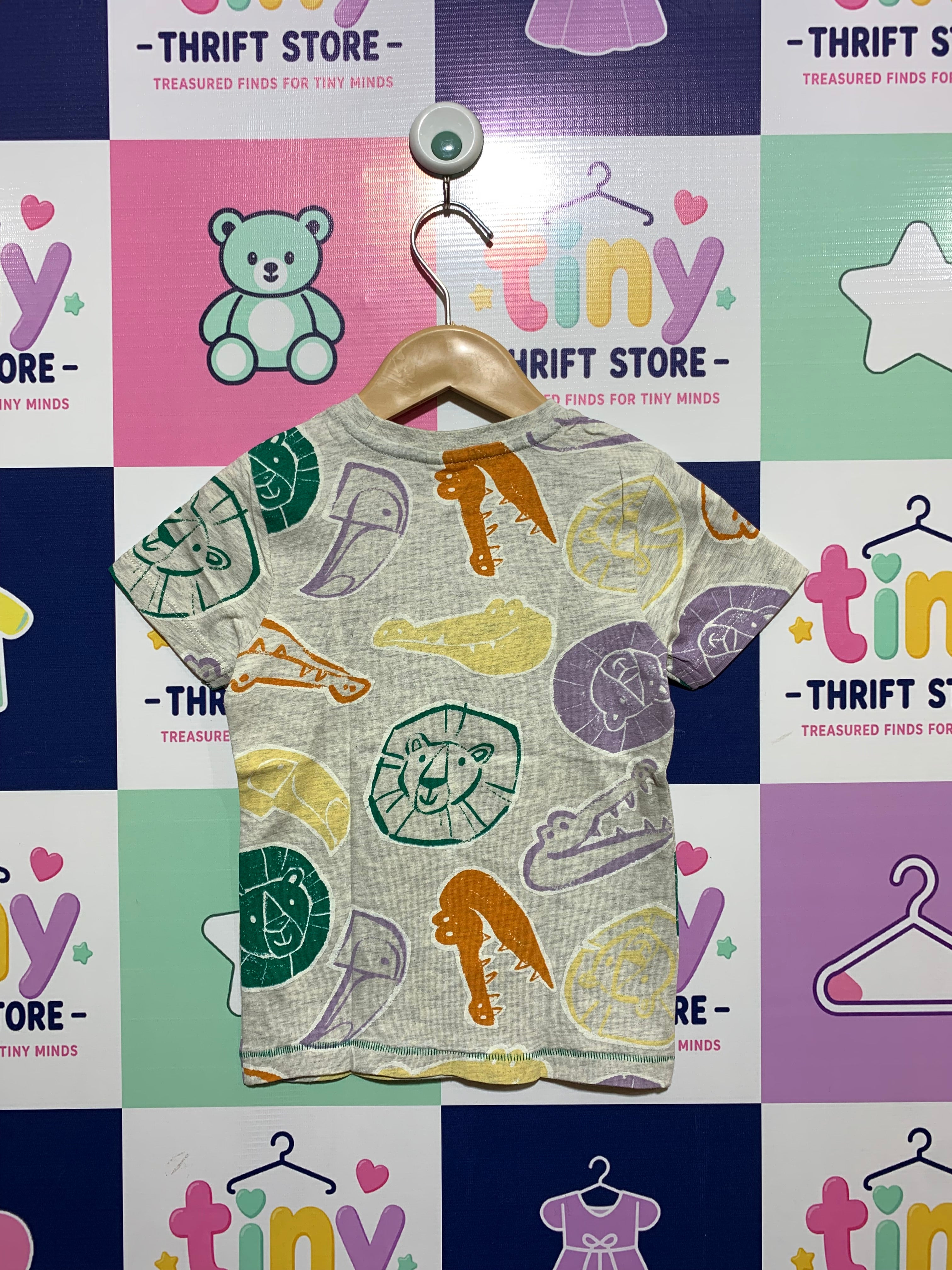 HEMA Kids Multi-Animal Graphic Tee - Size 3-4 Years AB1