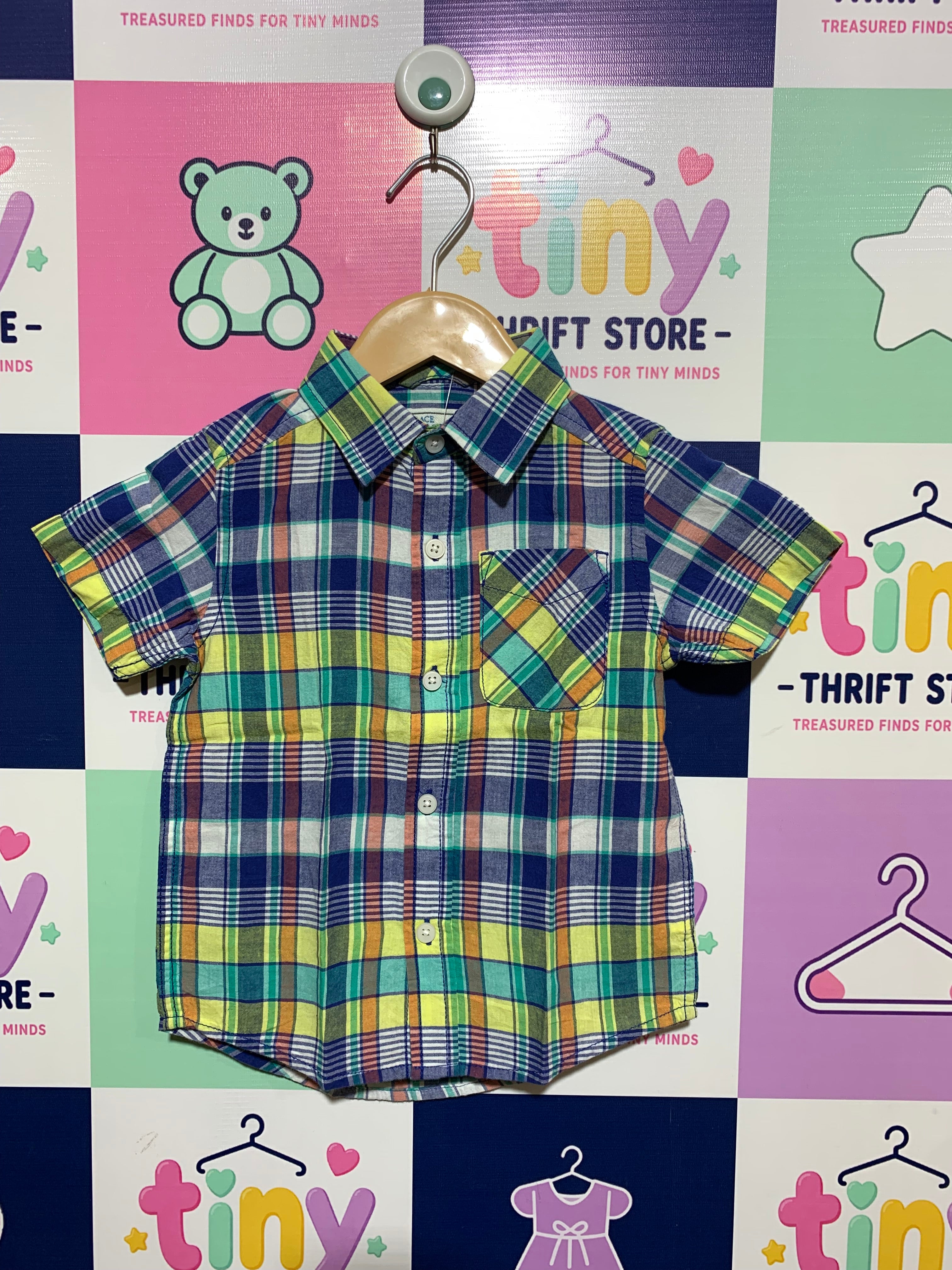 The Children's Place Boys Multi-Color Plaid Button-Down Shirt - Size 3T AB1