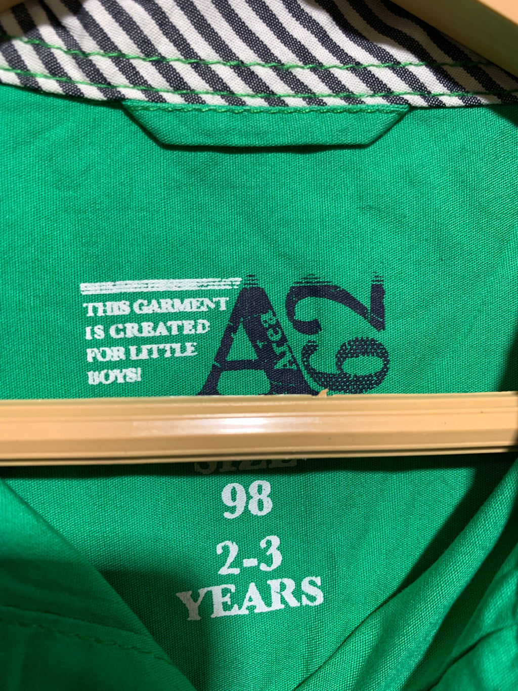 Area 62 Boys Vibrant Green Long-Sleeve Button-Down Shirt - Size 2-3 Years AB1